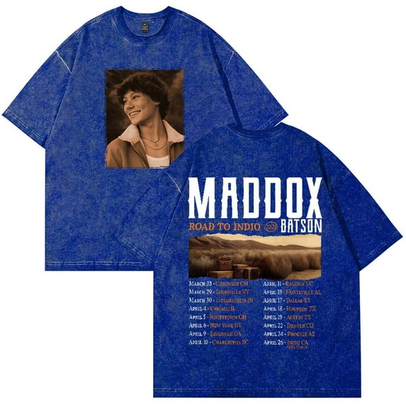 Maddox Batson Road To Indio Tour 2025 Merch T-Shirt Vintage Wash Tee Women Men Short Sleeve Crewneck Tee