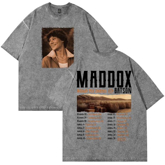 Maddox Batson Road To Indio Tour 2025 Merch T-Shirt Vintage Wash Tee Women Men Short Sleeve Crewneck Tee