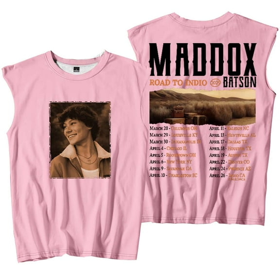 Maddox Batson Road To Indio Tour 2025 Merch Tank Tops Sleeveless Sport Vest Women Men Casual Outdoor Sportwear