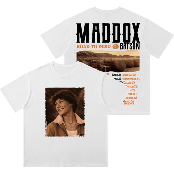 Maddox Batson Road To Indio Tour 2025 Merch Wash Tee Unisex Fashion Short Sleeve Cotton T-Shirts