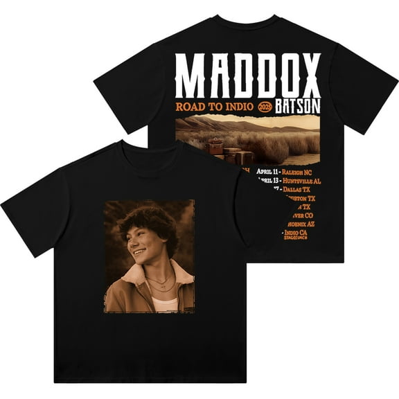 Maddox Batson Road To Indio Tour 2025 Merch Wash Tee Unisex Fashion Short Sleeve Cotton T-Shirts