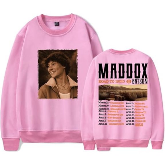 Maddox Batson Road To Indio Tour 2025 Sweatshirt Women Men Casual Crewneck Long Sleeve Pullover Clothes