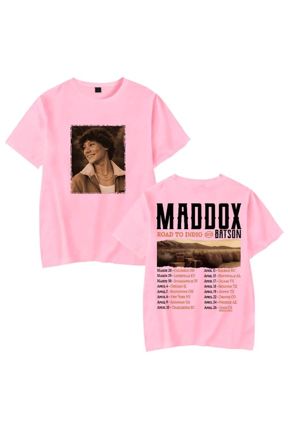 Maddox Batson Road To Indio Tour 2025 T-Shirt Women Men Casual Crewneck Short Sleeve Fashion Tee