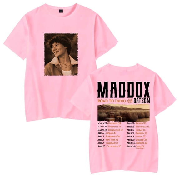 Maddox Batson Road To Indio Tour 2025 T-Shirt Women Men Casual Crewneck Short Sleeve Fashion Tee