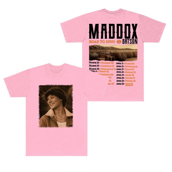 Maddox Batson Road To Indio Tour 2025 T-Shirts Cosplay Unisex Fashion Crewneck Short Sleeve Tee