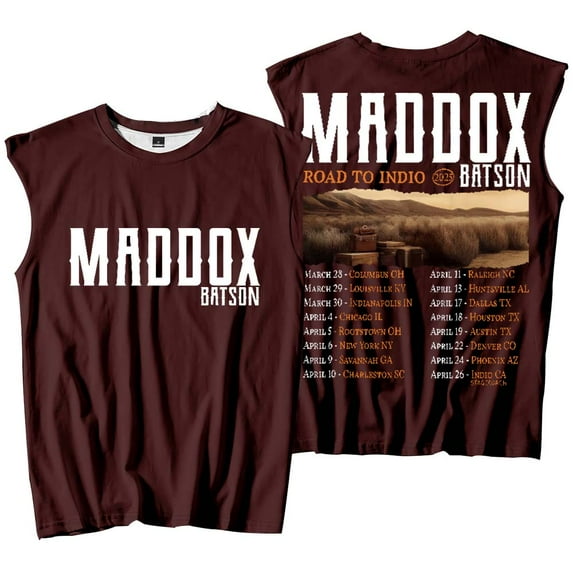 Maddox Batson Road To Indio Tour 2025 Tank Tops Sleeveless Sport Vest Women Men Casual Outdoor Sportwear