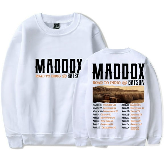 Maddox Batson Road To Indio Tour Logo Merch Crewneck Sweatshirts Cosplay Unisex Long Sleeve Tee