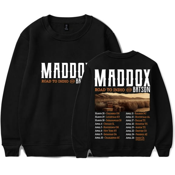 Maddox Batson Road To Indio Tour Logo Merch Crewneck Sweatshirts Cosplay Unisex Long Sleeve Tee