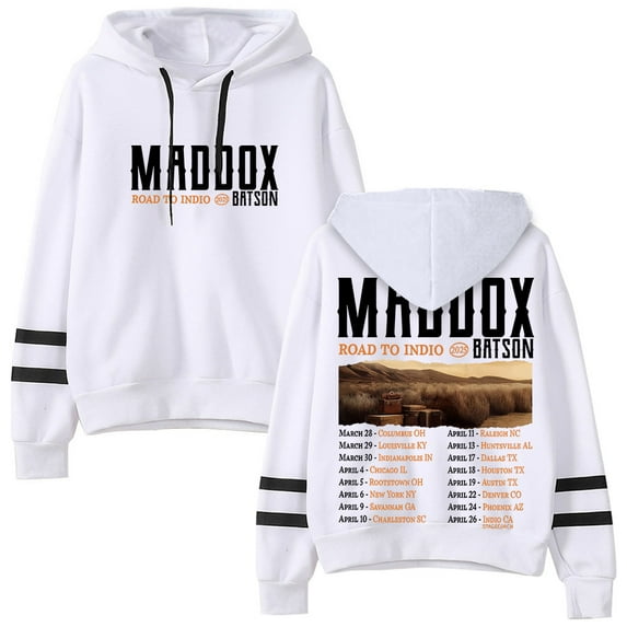 Maddox Batson Road To Indio Tour Logo Merch Pullovers Pocketless Parallel Bars Sleeve Streetwear