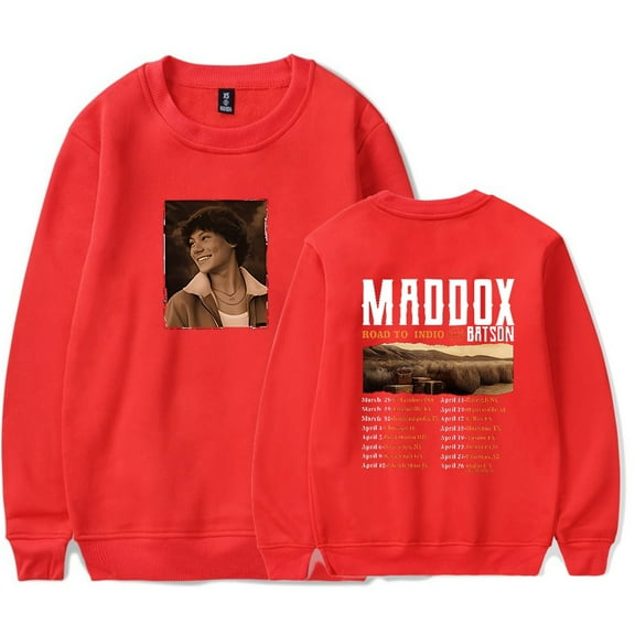 Maddox Batson Road To Indio Tour Merch Long Sleeve Crewneck Sweatshirt For Men/Women Fashion Streetwear
