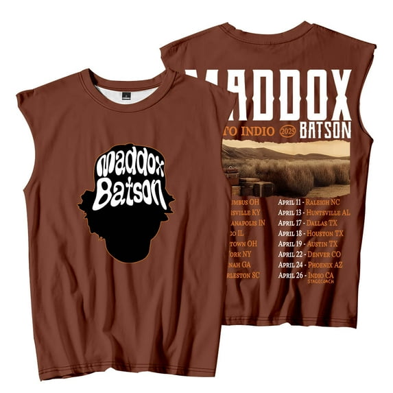Maddox Batson Road To Indio Tour Sleeveless T-Shirts Summer Unisex Fashion Tank Tops Tee