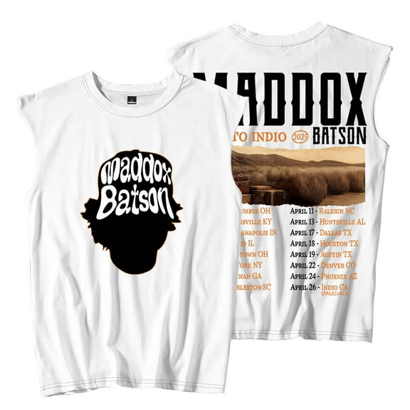 Maddox Batson Road To Indio Tour Sleeveless T-Shirts Summer Unisex Fashion Tank Tops Tee