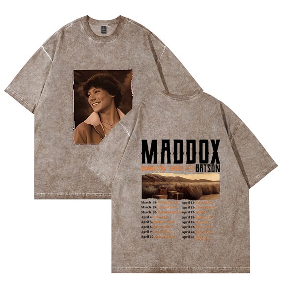 Maddox Batson Road To Indio Tour T-Shirt Cotton Vintage Wash Tee For Women/Men Short Sleeve Tshirt Streetwear