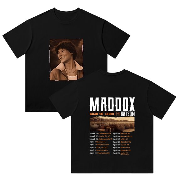 Maddox Batson Road To Indio Tour T-Shirt Cotton Vintage Wash Tee For Women/Men Short Sleeve Tshirt Streetwear
