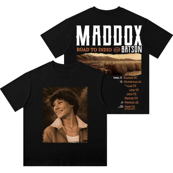 Maddox Batson Road To Indio Tour Vintage Wash T-Shirts Unisex Fashion Streetwear Short Sleeve Tee
