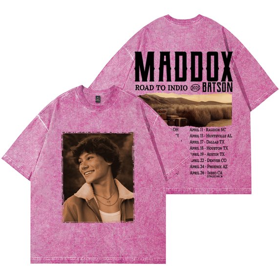 Maddox Batson Road To Indio Tour Vintage Wash T-Shirts Unisex Fashion Streetwear Short Sleeve Tee