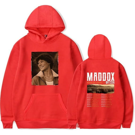 Maddox Batson Road to Indio Tour 2025 Merch Hoodie Pockets Drawstring Unisex Hooded Sweatshirt Fashion Clothing