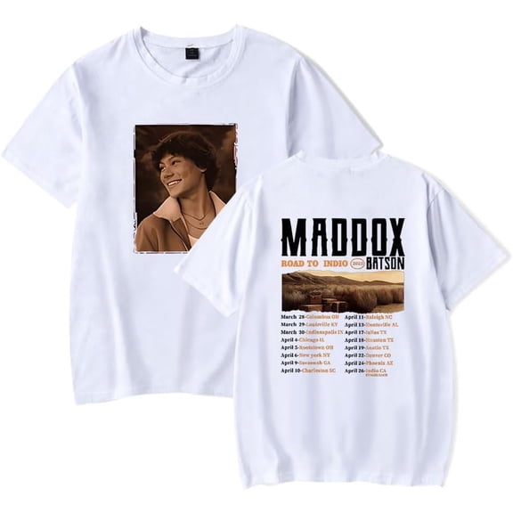 Maddox Batson Road to Indio Tour 2025 Merch Short Sleeve T-shirt Unisex Fashion Crew Neck Top