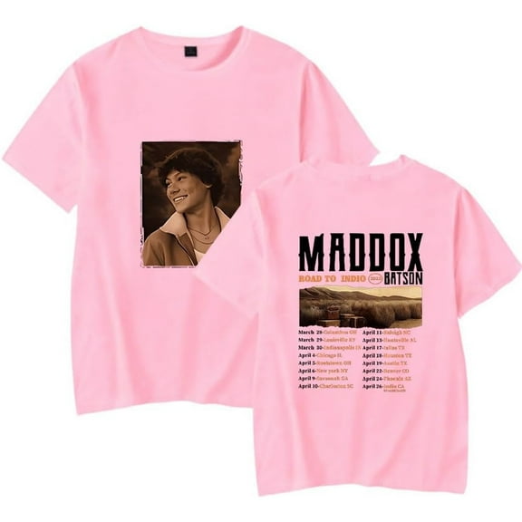 Maddox Batson Road to Indio Tour 2025 Merch Short Sleeve T-shirt Unisex Fashion Crew Neck Top