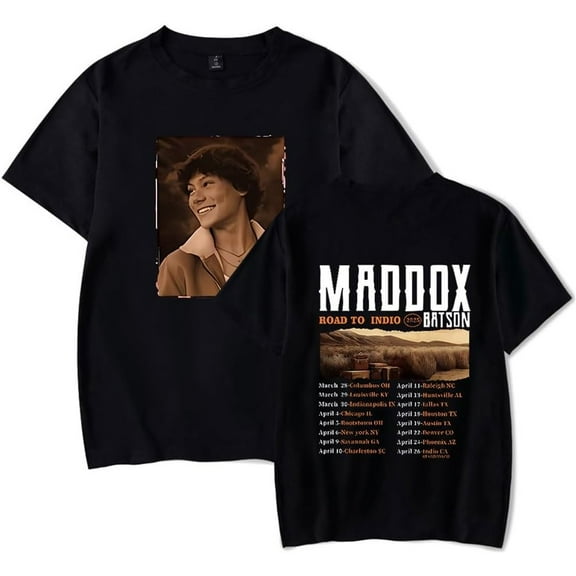 Maddox Batson Road to Indio Tour 2025 Merch Short Sleeve T-shirt Unisex Fashion Crew Neck Top