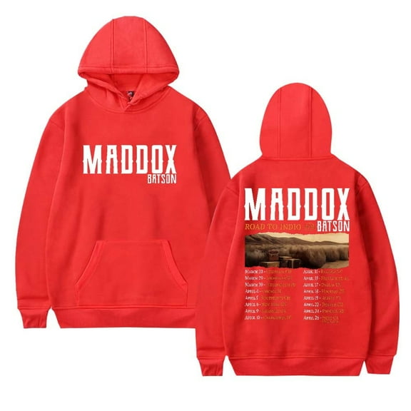 Maddox Batson Road to Indio Tour Merch Hoodie Pockets Drawstring Unisex Hooded Sweatshirt Fashion Clothing