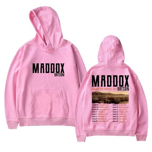Maddox Batson Road to Indio Tour Merch Hoodie Pockets Drawstring Unisex Hooded Sweatshirt Fashion Clothing