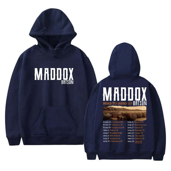 Maddox Batson Road to Indio Tour Merch Hoodie Pockets Drawstring Unisex Hooded Sweatshirt Fashion Clothing