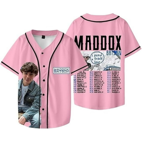 Maddox Batson Tour 2025 Baseball Jersey T-Shirts Summer Women Men Fashion Printed Short Sleeve