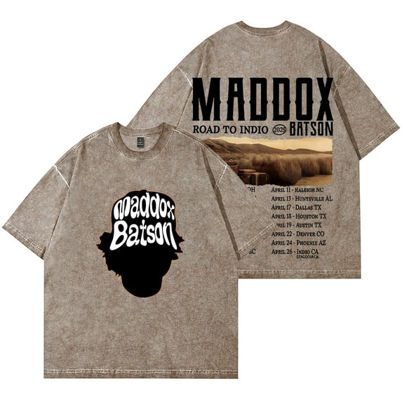 Maddox Batson Tour Vintage Wash T-Shirts Unisex Fashion Streetwear Cotton Short Sleeve Tee