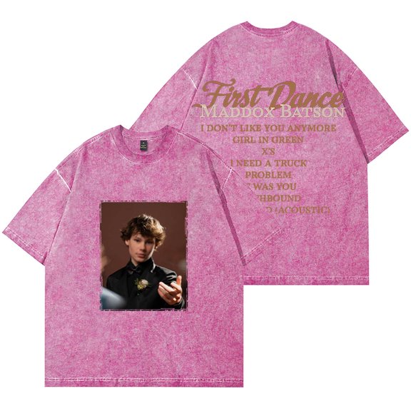 Maddox Batson Tracklist Wash T-Shirts First Dance Merch Unisex Streetwear Cotton Short Sleeve Tee