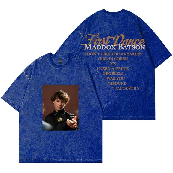 Maddox Batson Tracklist Wash T-Shirts First Dance Merch Unisex Streetwear Cotton Short Sleeve Tee