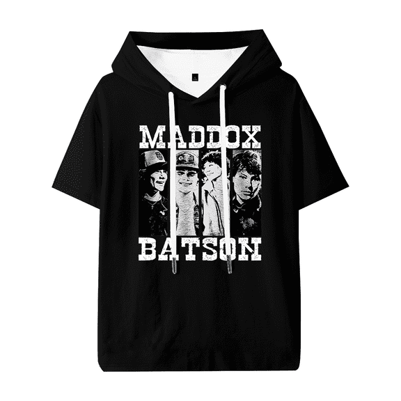 Maddox Batson Vintage Hooded T-shirt Women Men Short Sleeve Tee Casual Fashion Tops