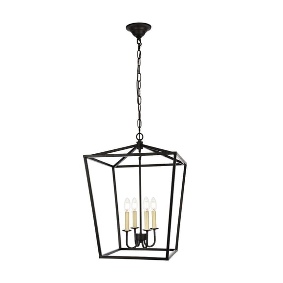 Maddox Collection Pendant D17 H24.25 Lt:4 Black Finish