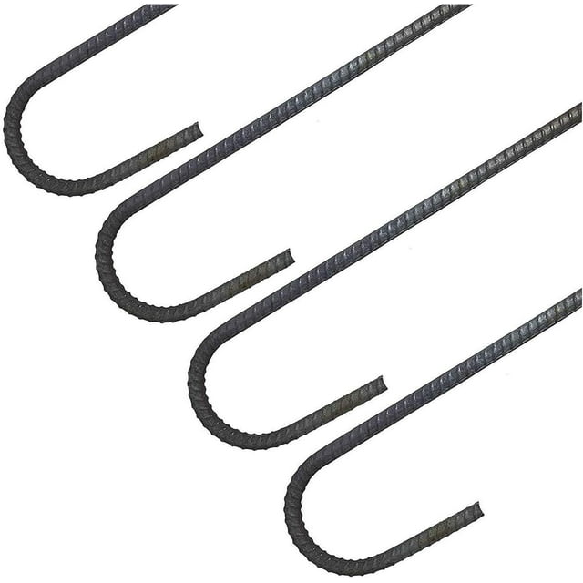 Made (10Pack) 3.5" Bend 12" Curved Steel Ground Stakes J Hook