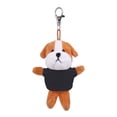 thumbnail image 1 of Made by Alien Personalized Cute Stuffed Animal Bull Dog Plush Key Chain, Fashion Accessory Backpack Clips, Kindergarten Gift, Handbag Pendant (Black Shirt), 1 of 2