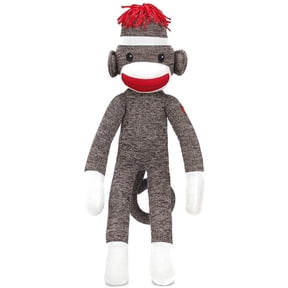 Made By Aliens Adorable Brown Sock Monkey, The Original Traditional Hand Knitted Stuffed Animal Toy Gift-for Kids, Babies, Teens, Girls and Boys Baby Doll Present Puppet 20 Inches