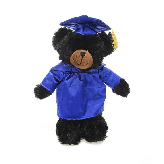 Made by Aliens Black Bear Plush Stuffed Animal Toys Present Gifts for Graduation Day, Personalized Text, Name or Your School Logo on Gown, Best for Any Grad School Kids 12 Inches