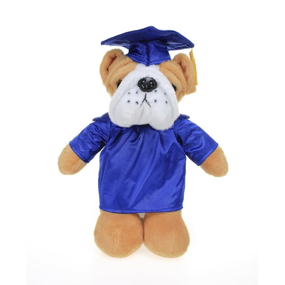 Made by Aliens Bulldog Plush Stuffed Animal Toys Present Gifts for Graduation Day, Personalized Text, Name or Your School Logo on Gown, Best for Any Grad School Kids 12 Inches