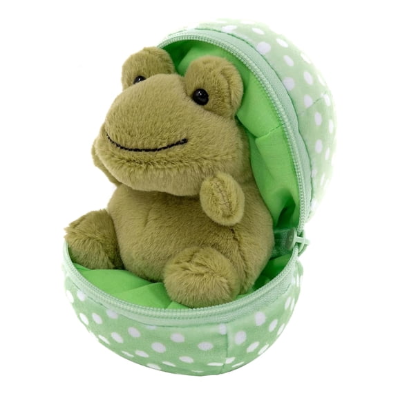 Made by Aliens Easter Stuffed Animal - 6 inch - Surprise Zip up Egg Hideaway Springtime Inspired Plush Toy Gift for kids, Boys and Girls - Easter Mother's Day Birthday (New Frog Egg)