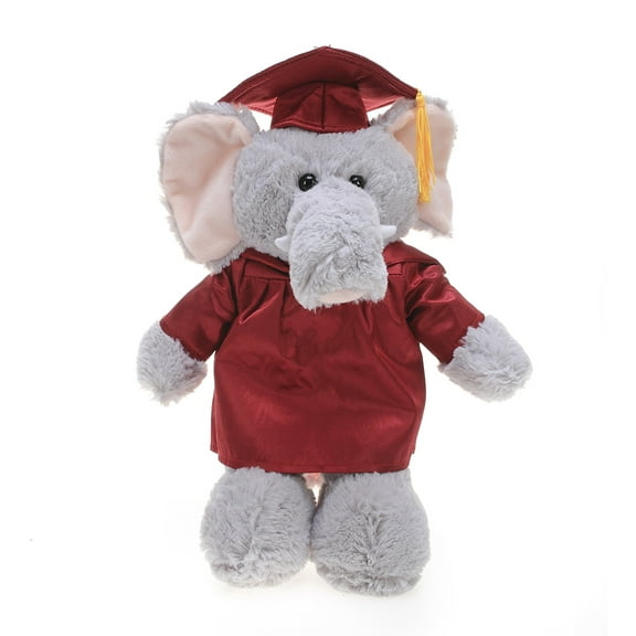 Made by Aliens Elephant Plush Stuffed Animal Toys Present Gifts for Graduation Day, Personalized Text, Name or Your School Logo on Gown, Best for Any Grad School Kids 12 Inches