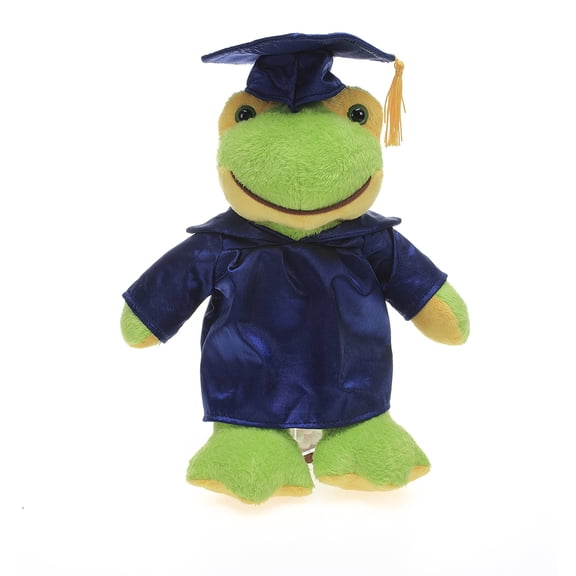 Made by Aliens Frog Plush Stuffed Animal Toys Present Gifts for Graduation Day, Personalized Text, Name or Your School Logo on Gown, for Kids 12 Inches