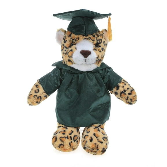 Made by Aliens Leopard Plush Stuffed Animal Toys Present Gifts for Graduation Day, Personalized Text, Name or Your School Logo on Gown, Best for Any Grad School Kids 12 Inches