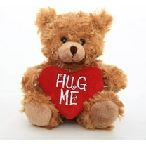 Made by Aliens Mocha Heart Bear Plush Stuffed Animal – Hug Me Bears - Toy for Kids & Adults Valentine's Day - Embroidered Heart Pillow (6 inch Hug Me)