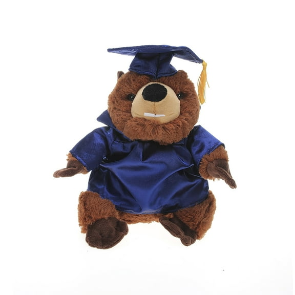 Made by Aliens Personalized Beaver Stuffed Animal Plush Toy Perfect Gift for Graduation Name or Your School Logo on Gown, Best for Any Grad School Kids 12 Inches