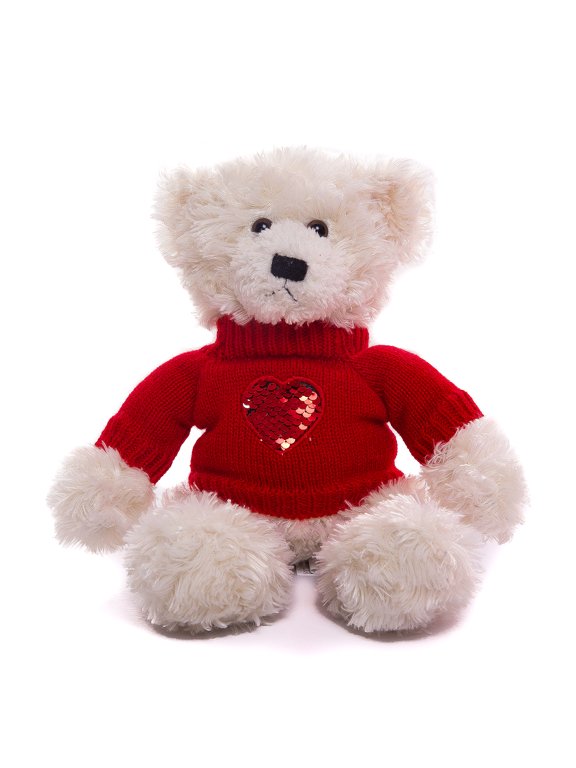 Personalized Brandon Teddy Bear- Stuffed Animal Plush Toy- with Love Heart Sweater-Perfect Gift for Valentine Day-Graduation Day-Birthday 12 inches (Maroon)