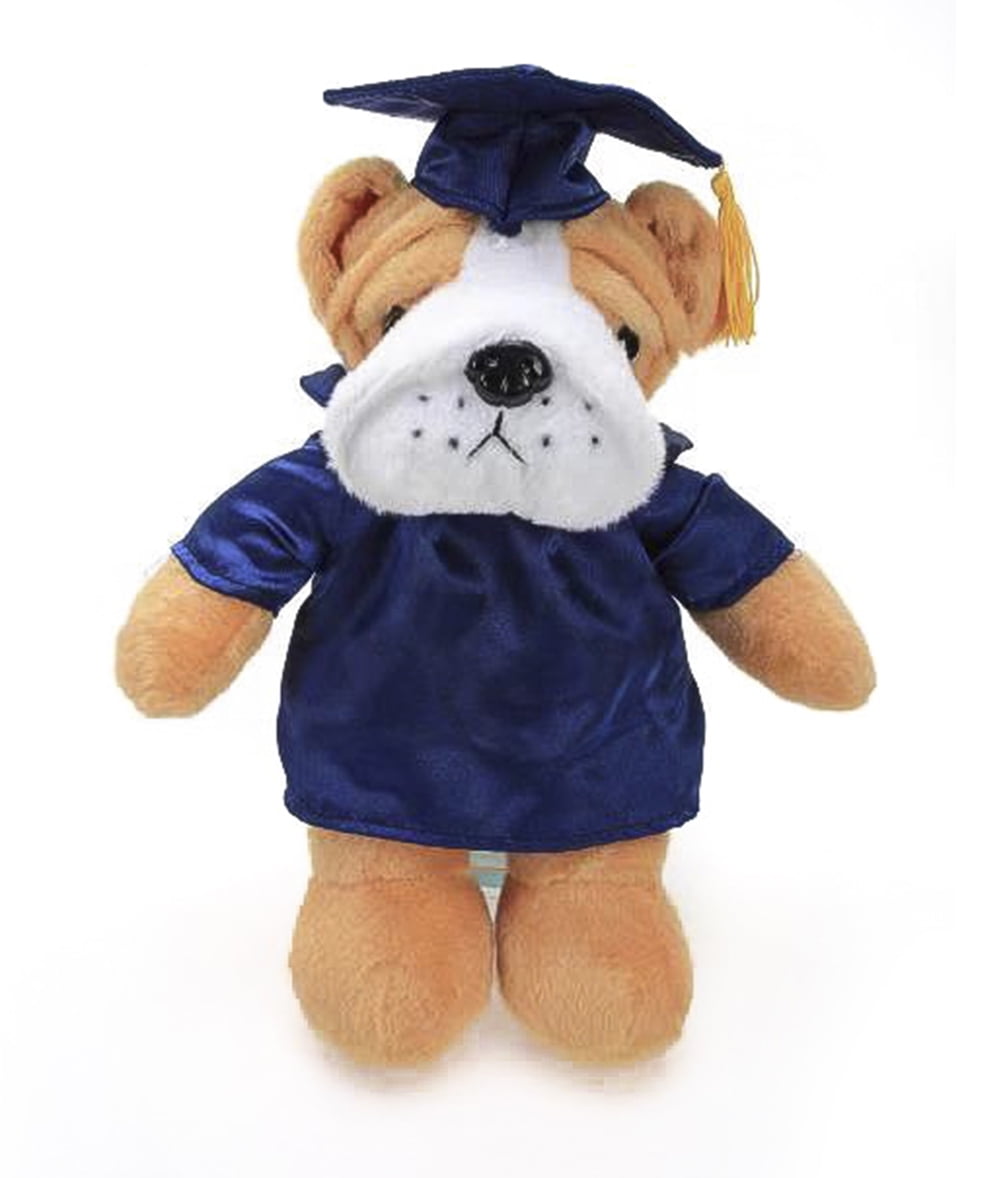 Made by Aliens Personalized Bulldog Stuffed Animal Plush Toy Perfect Gift for Graduation Name or Your School Logo on Gown, Best for Any Grad School Kids 12 Inches