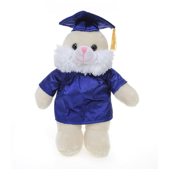 Made by Aliens Personalized Bunny Stuffed Animal Plush Toy  Perfect Gift for Graduation Name or Your School Logo on Gown, Best for Any Grad School Kids 12 Inches