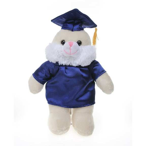 Made by Aliens Personalized Bunny Stuffed Animal Plush Toy  Perfect Gift for Graduation Name or Your School Logo on Gown, Best for Any Grad School Kids 12 Inches