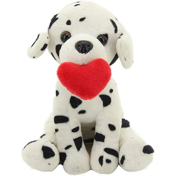 Made by Aliens Personalized Cute Pawpals Puppy Dog- Stuffed Animal Plush Toy-with Red Heart-Perfect Gift for Valentine Day- Graduation Day- Birthday- 8 inches (Dalmatian)