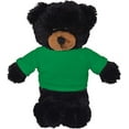 thumbnail image 1 of Made by Aliens Personalized Floppy Black Bear-with Tee- Stuffed Animal Plush Toy-Custom Text on Shirt-Perfect Gift for Valentine Day- Graduation Day- Birthday 8 inches (Kelly-Green), 1 of 1